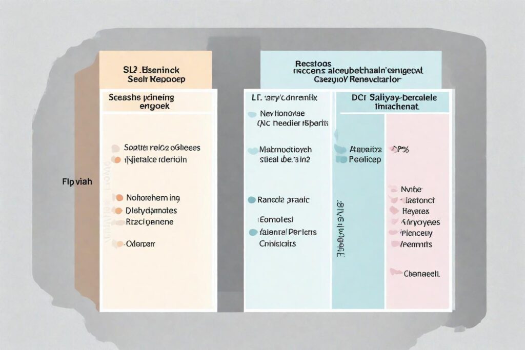 A comparison chart highlighting the key differences between salicylic acid and benzoyl peroxide.